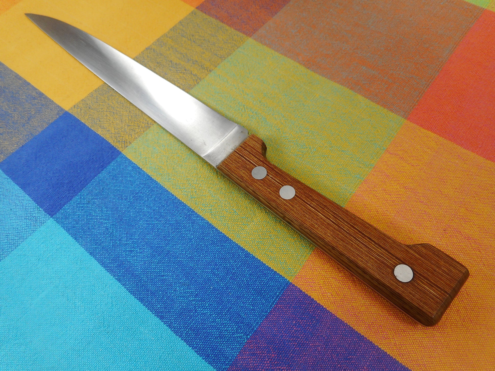 Dansk Gunnar Cyren KItchen Knives - Stainless Slicing Carving - Teak Handle 8" Blade Japan