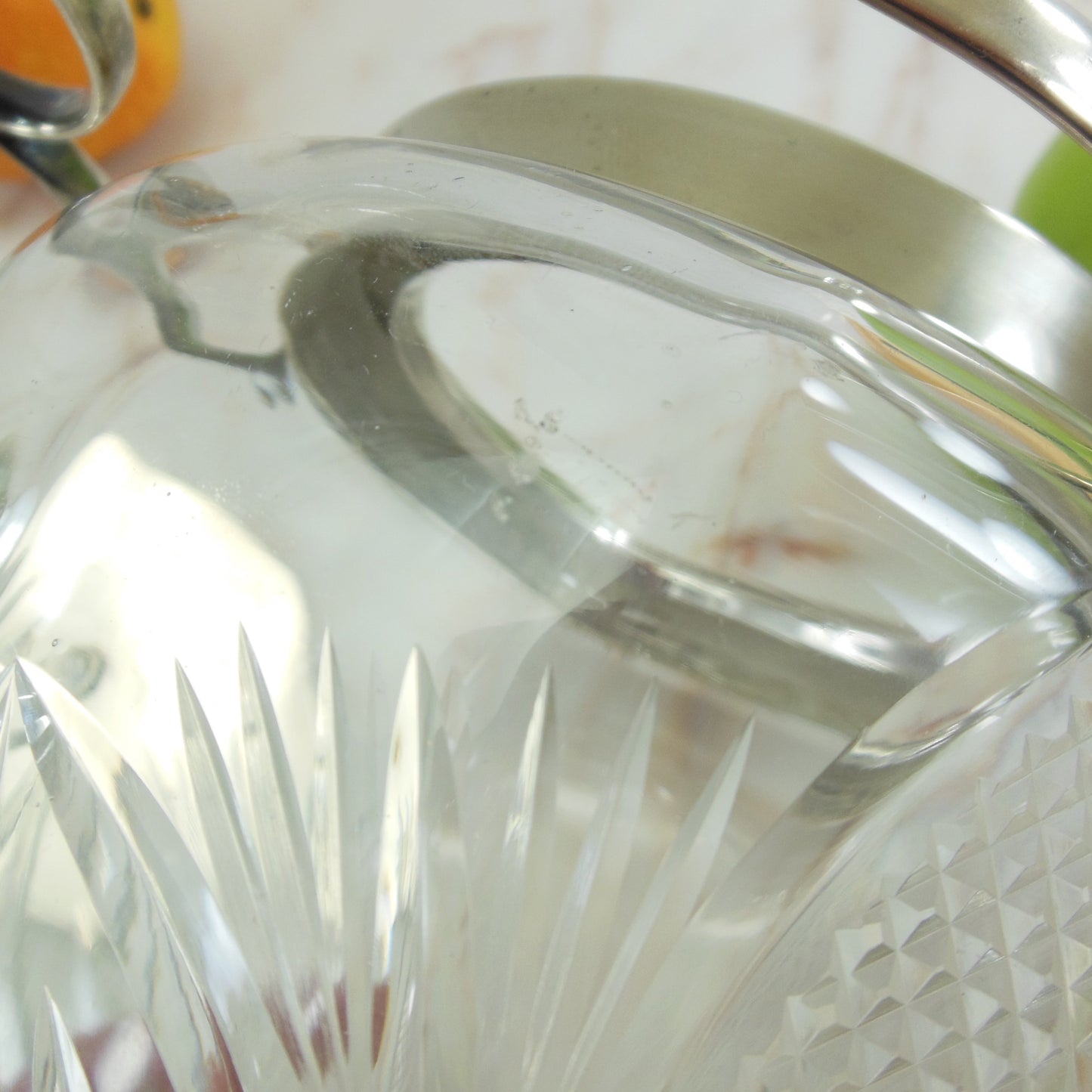 Deykin & Harrison England Silver Plate Thistle Cut Glass Biscuit Jar used