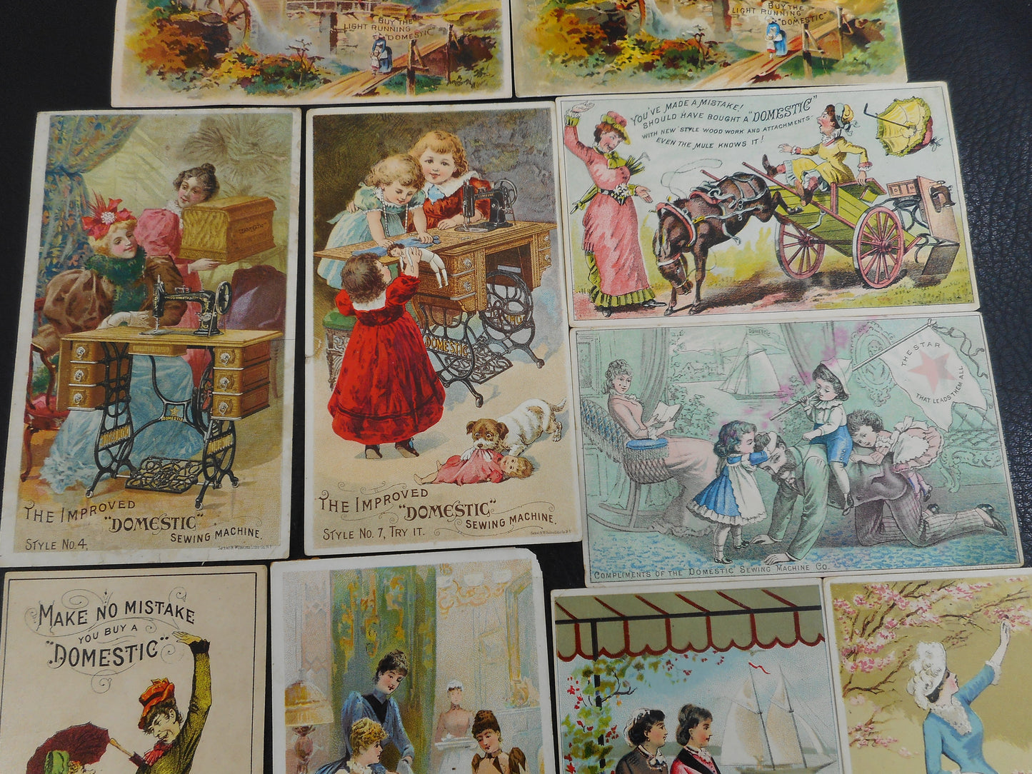 Antique Trade Cards Domestic Sewing Machine Co. Advertising - 10 Lot Children
