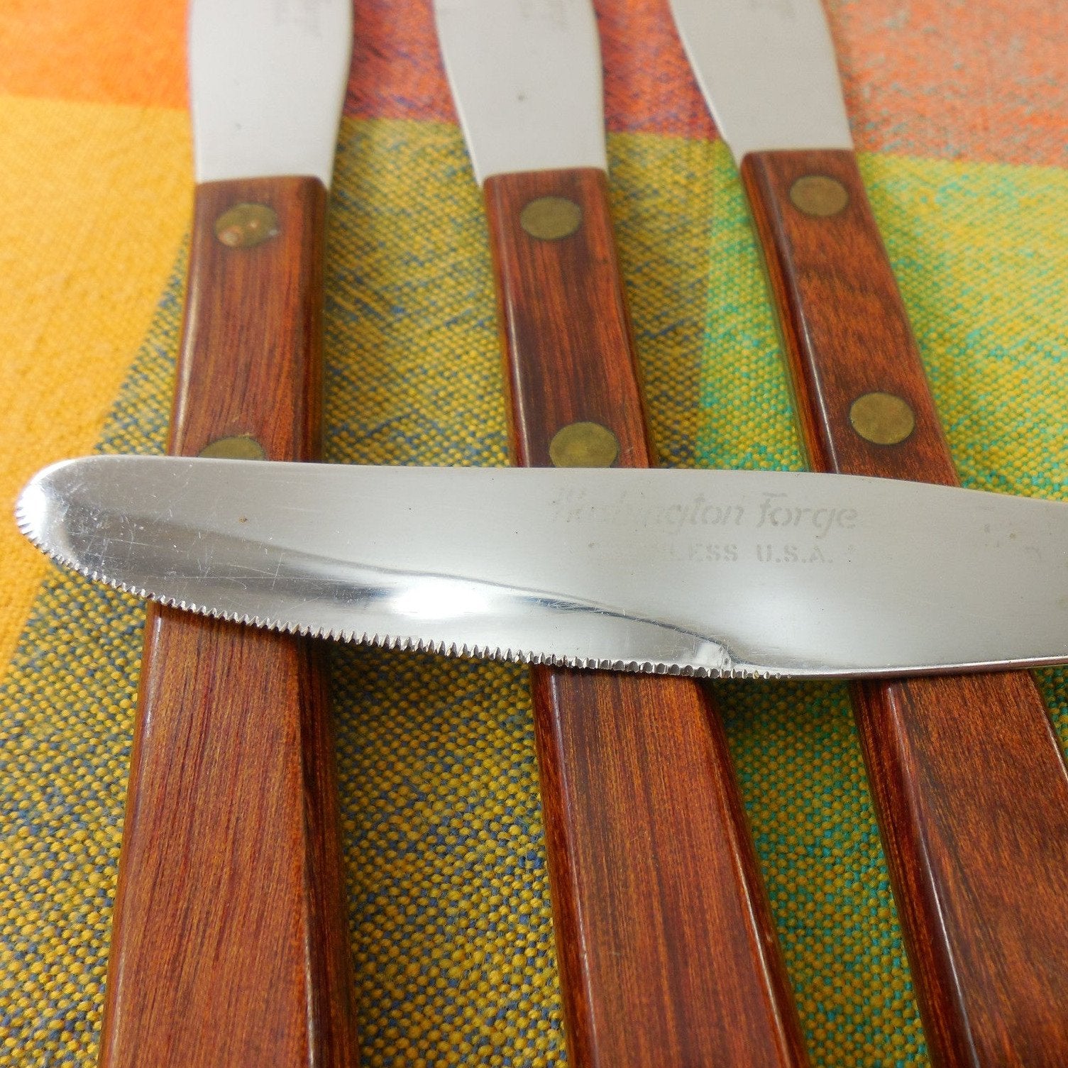 Vintage Washington Forge Steak Knife Set Blade 2