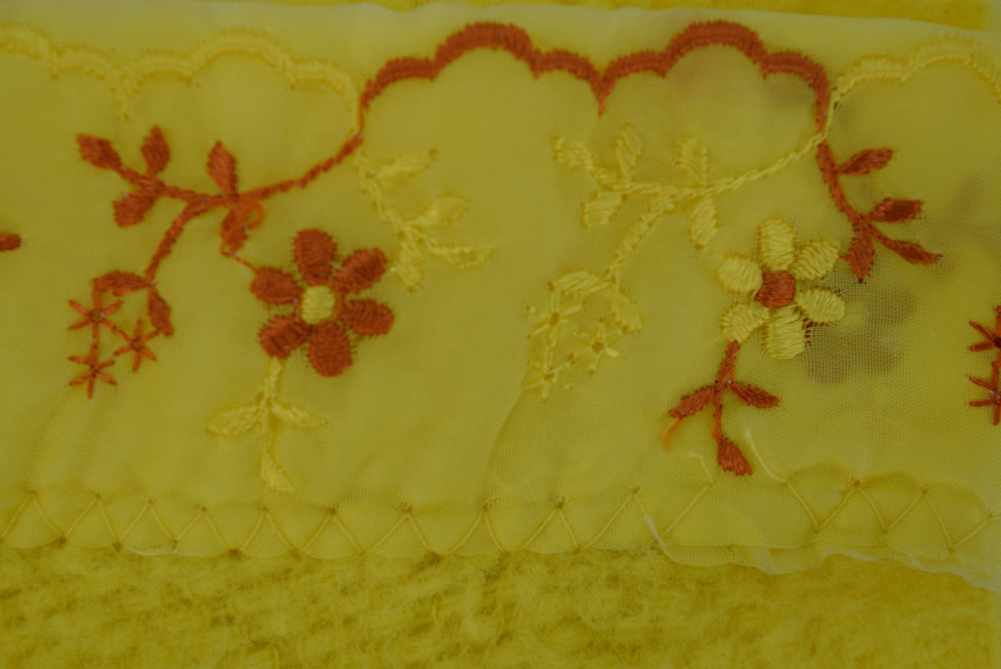 Acrylic Thermal Blanket for sale Lemon Yellow with Embroidered Binding Retro Bedding layering cover