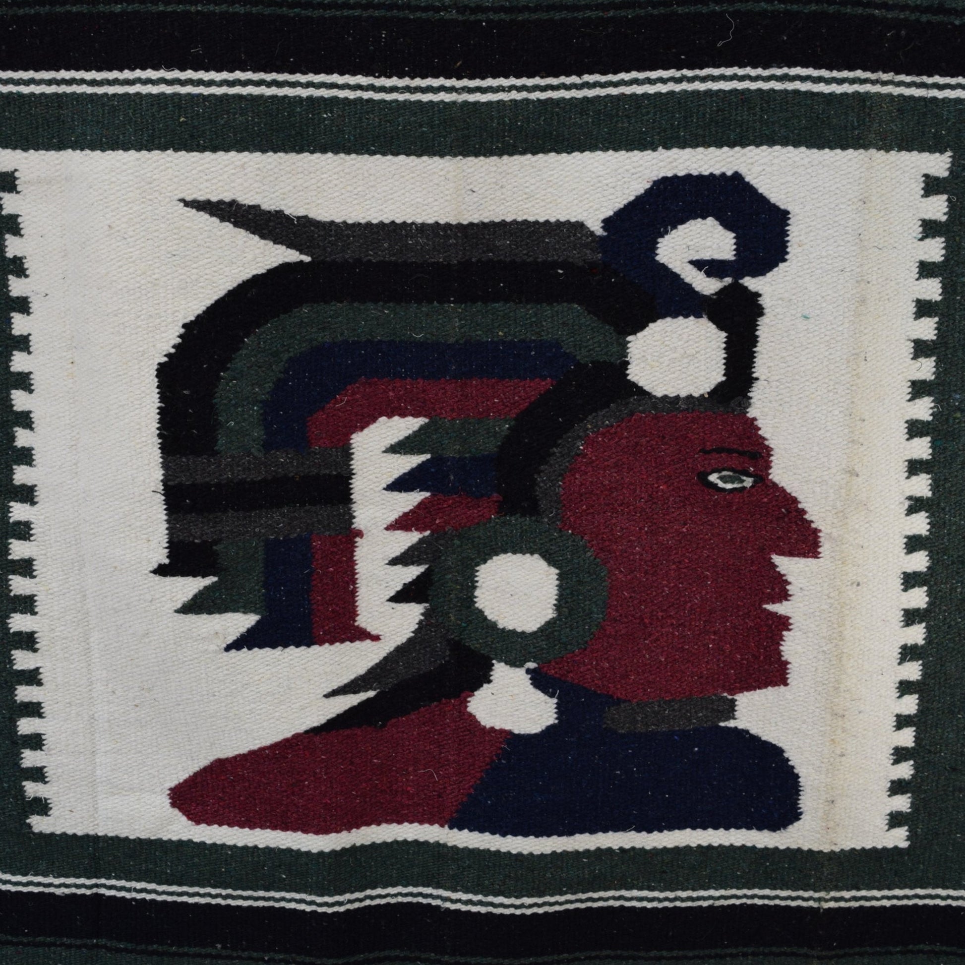 Cotton Rug Mexico Large 45" X 78"  Warrior Design Stripes from Estate wine