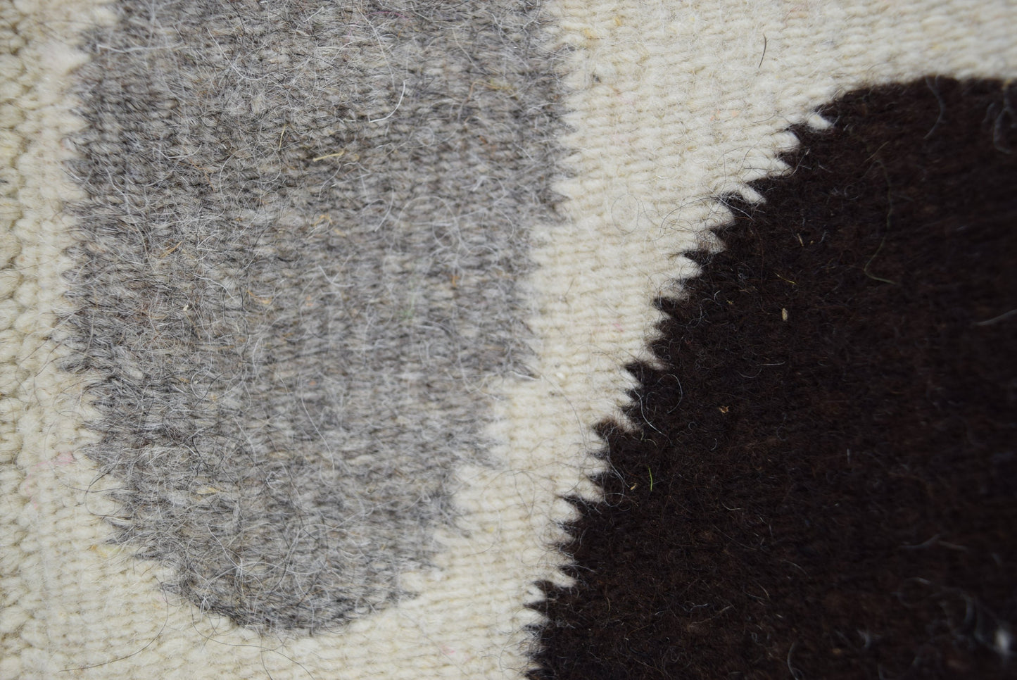 Wool Area Rug Natural Browns Greys Center Medallion Geometric Fringed artisan made