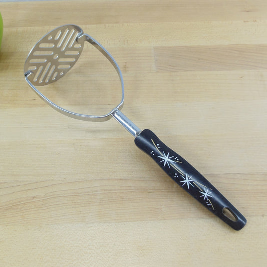 Ekco USA Stainless Potato Masher Atomic Starburst Black White