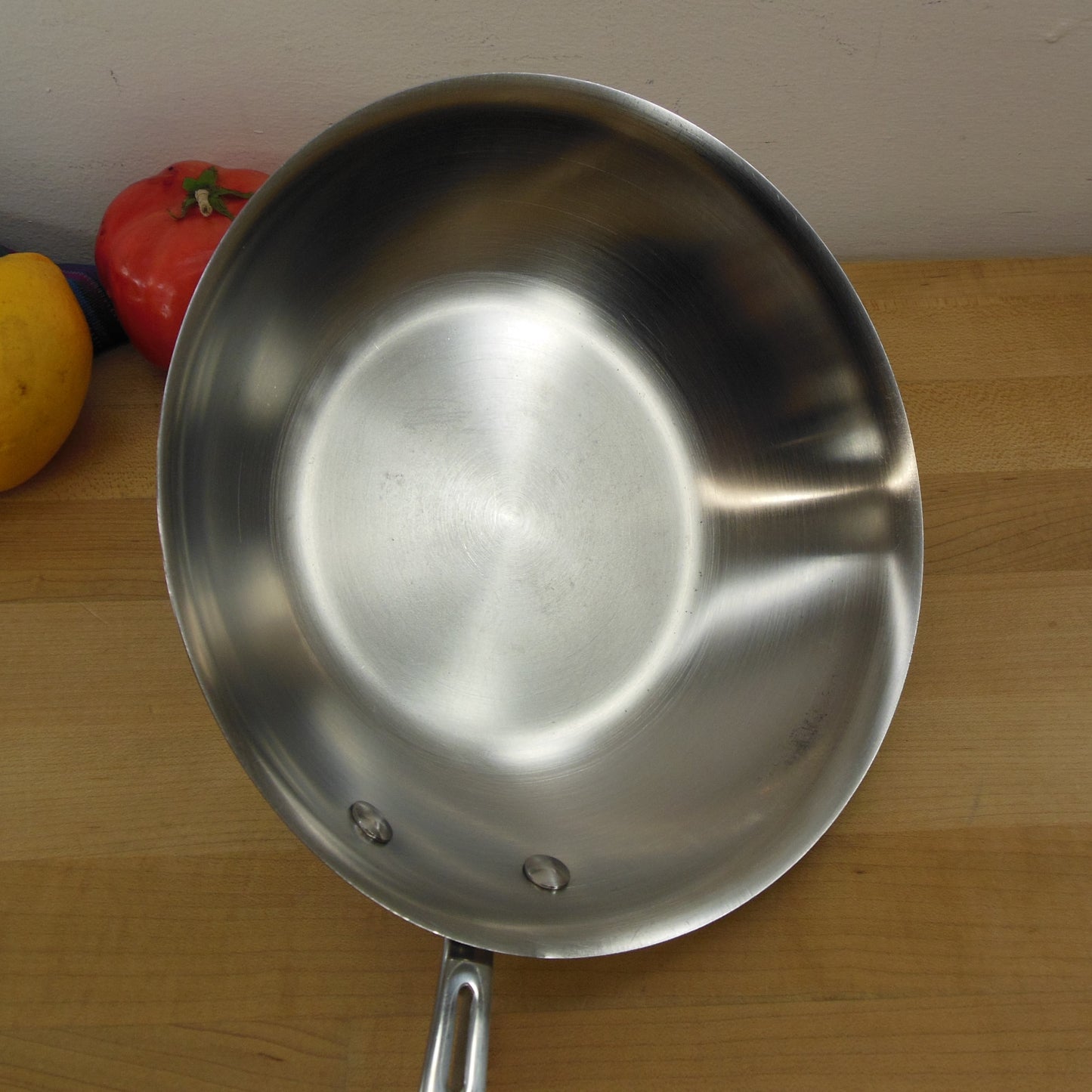Emeril By All-Clad Stainless Copper Core 8" Saute Pan Wok Skillet Cleaned