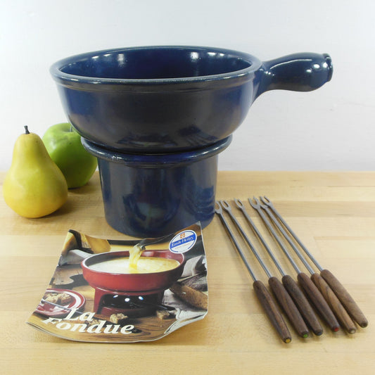 Emil Henry Flame Stoneware La Fondue Set Blue 2003