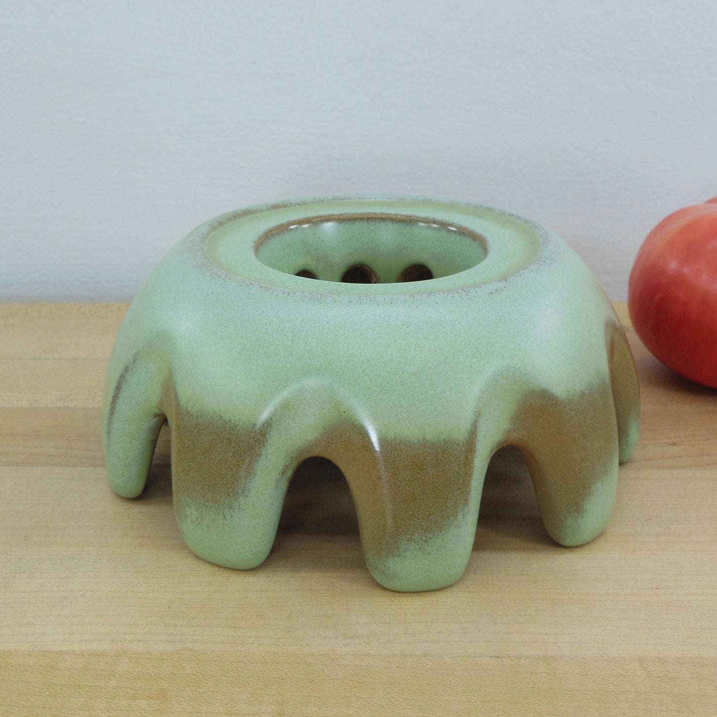 Frankoma Pottery Plainsman Green Carafe Warmer Stand Votive Trivet