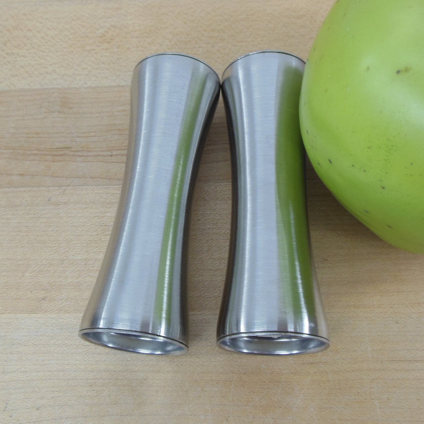 Foley USA MCM Stainless Salt & Pepper Shakers Hourglass Cylinder