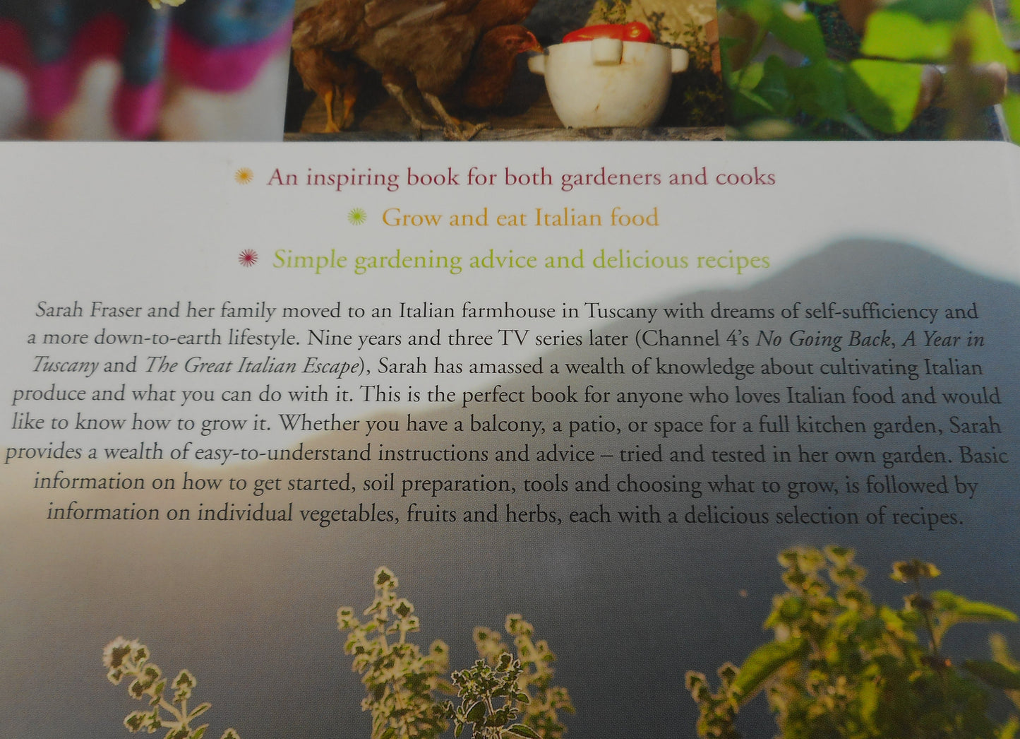 Italian Kitchen Garden Book 2011 Sarah Fraser Cookbook Hardback