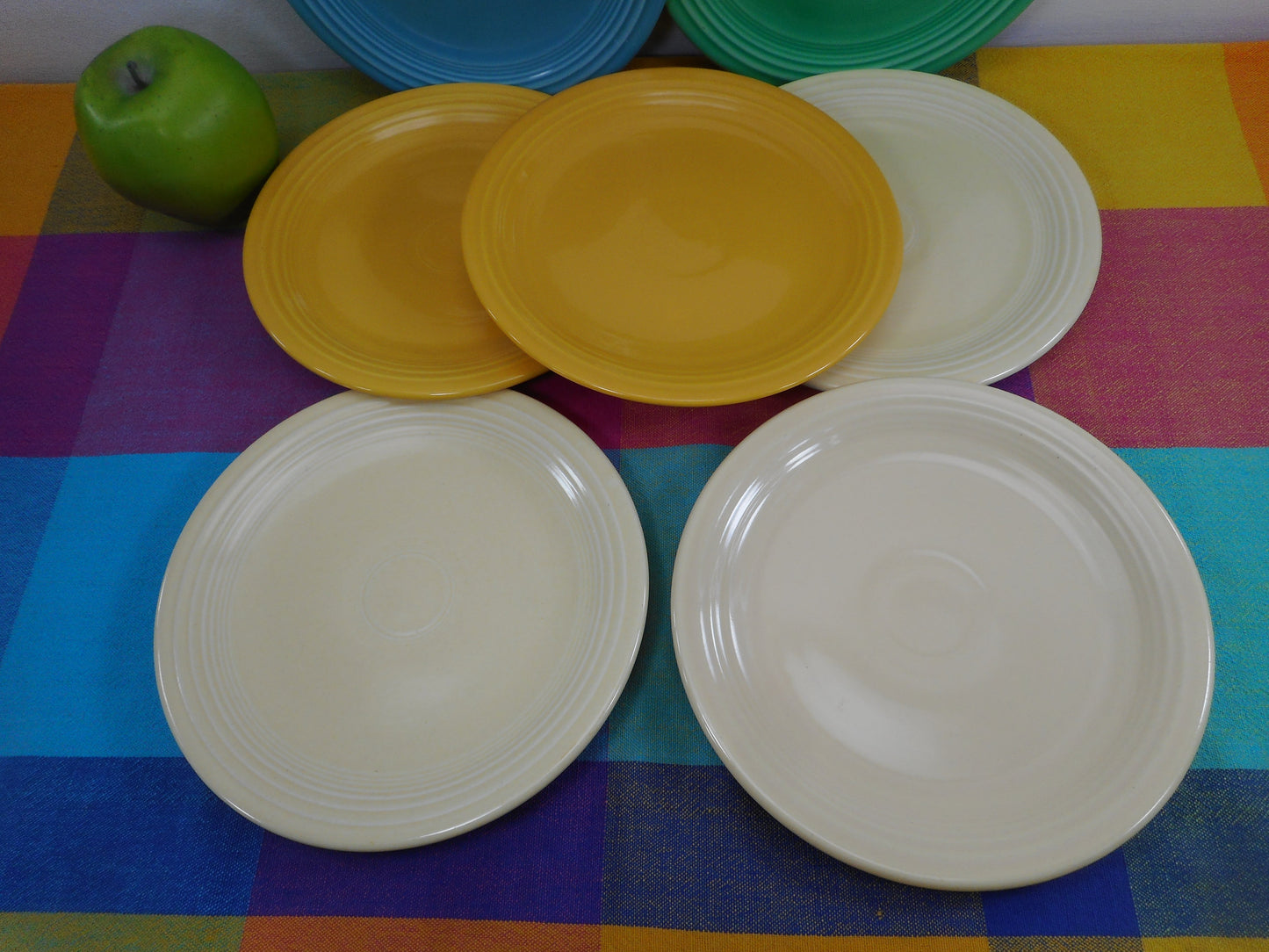 Fiestaware Genuine Vintage 7 Salad Plates 7.5" Turquoise