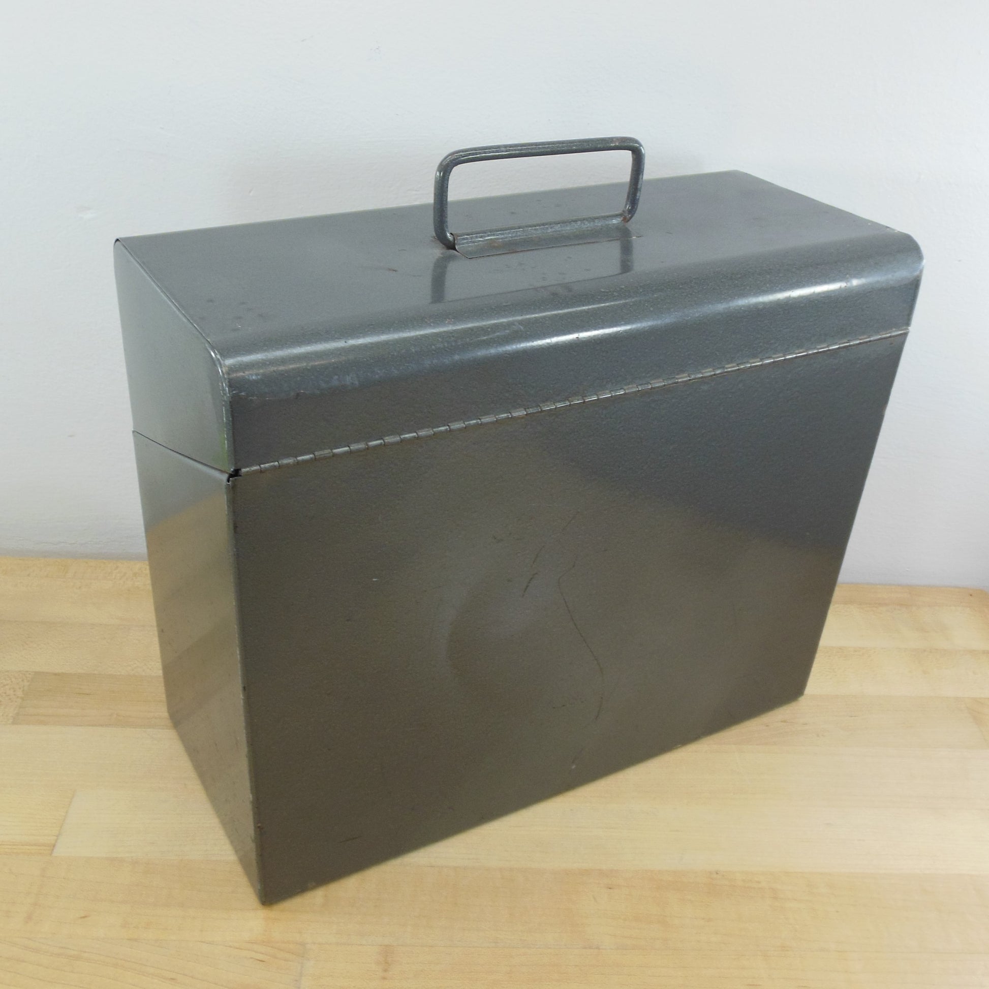 Unbranded Gun Metal Gray Steel File Papers Box Industrial Era vintage