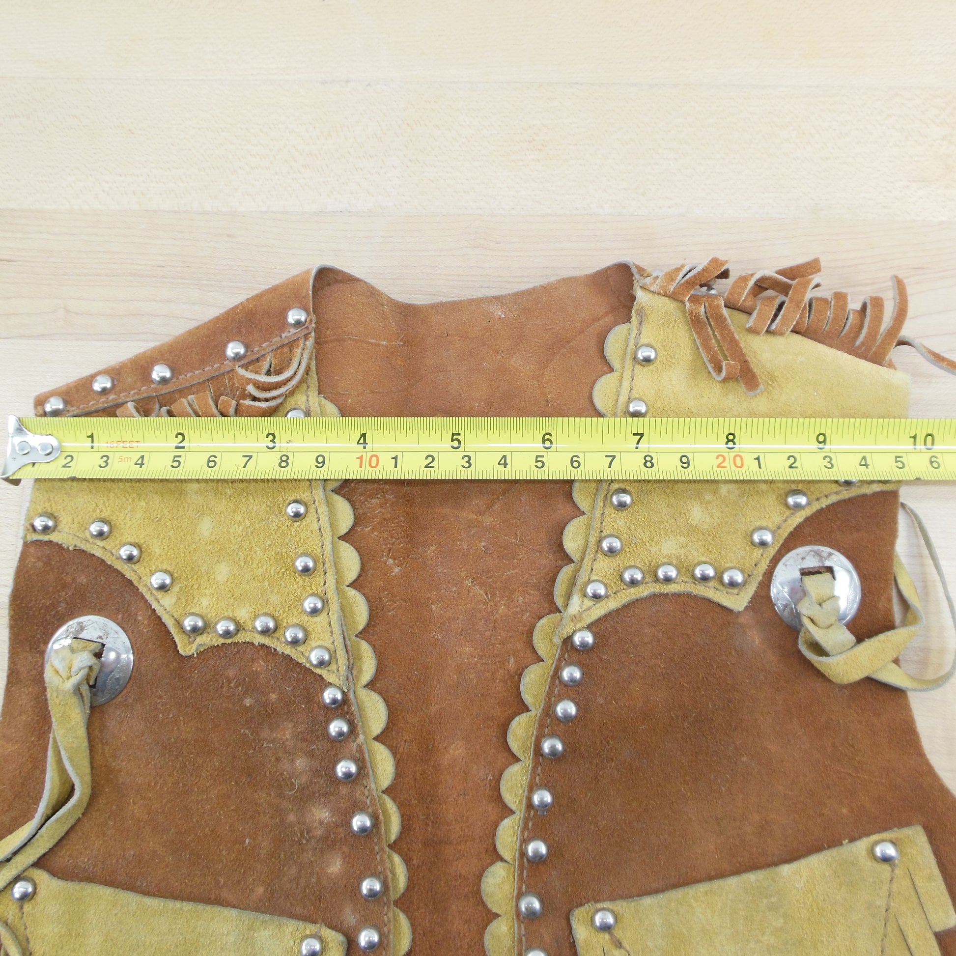 Schoellkopf Co. Dallas 1950's Leather Child Cowgirl Outfit Vest Skirt width