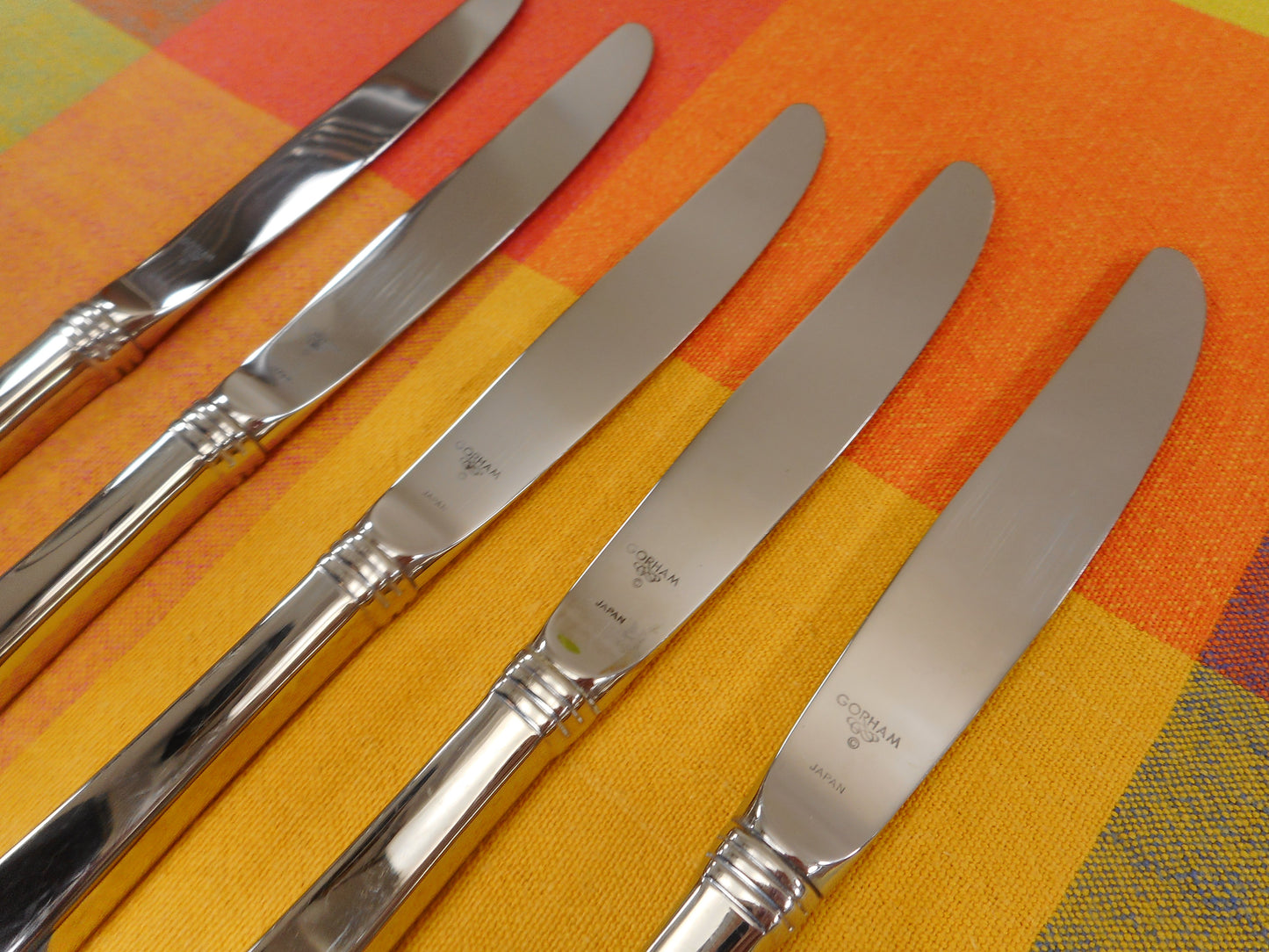 Gorham Japan Chancellor 18/8 Stainless Flatware - 5 Dinner Knives used