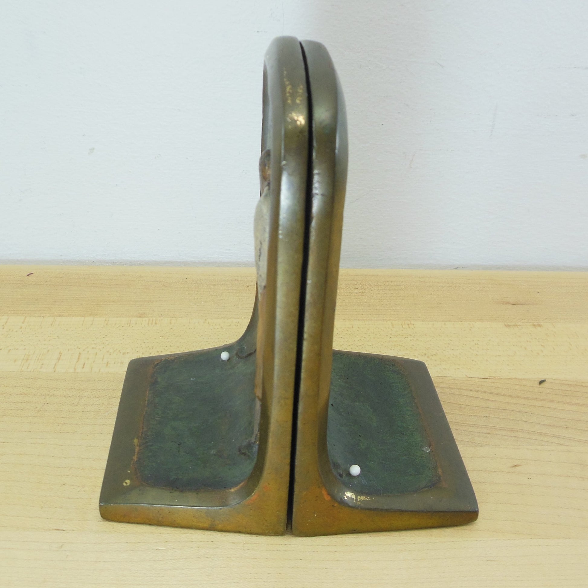 Rare Bronze Polychrome Painted Bookends Golfer Caddy Club House 1920-30s Golf Course