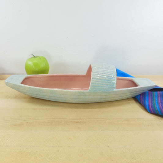 Gonder Pottery Sampan Boat 520 Planter Bowl Turquoise Pink