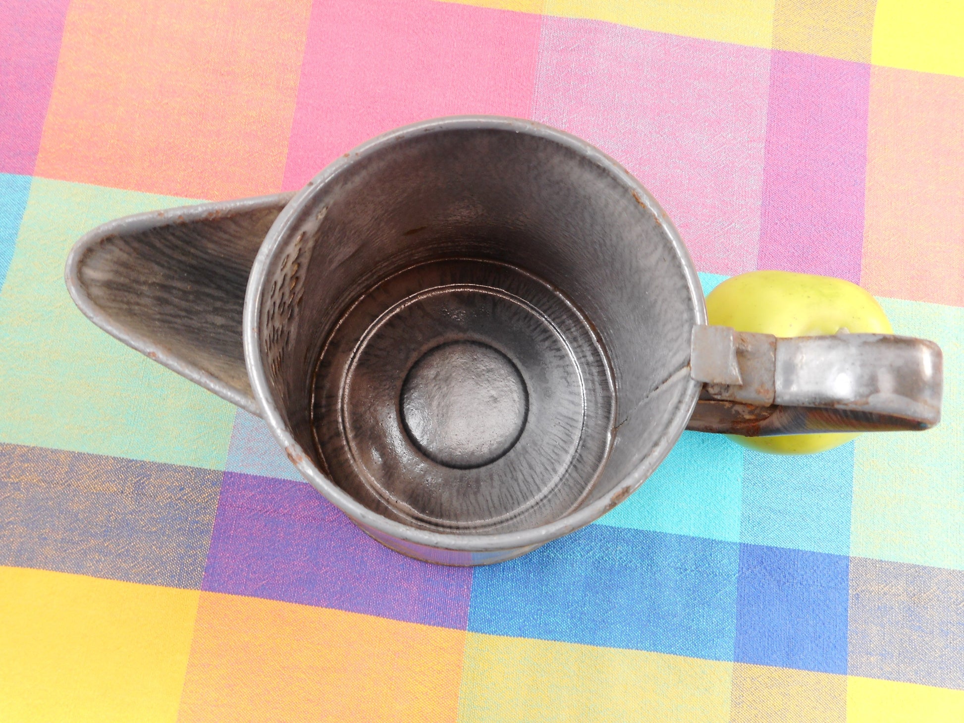 Graniteware Antique Grey Enamelware Coffee Pot - No Lid Clean