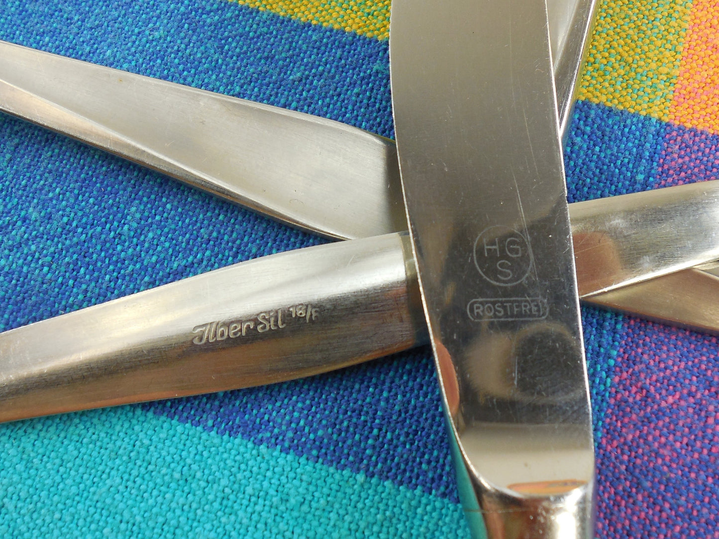 Herbert Gosebrink HGS Solingen Germany - Modern Flatware Lot Stainless Knife Fork Spoon logo mark