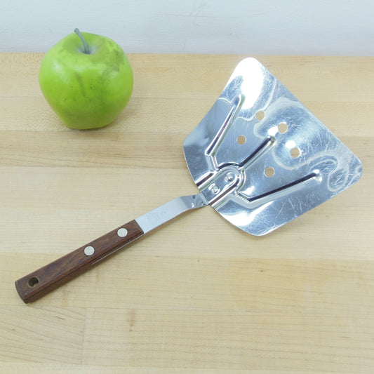 Household USA Wide Stainless Flipper Spatula Turner Wood Handle