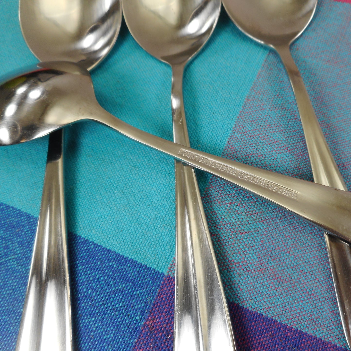 International Silver Gran Royal China Stainless Flatware - 4 Set Place Spoons used
