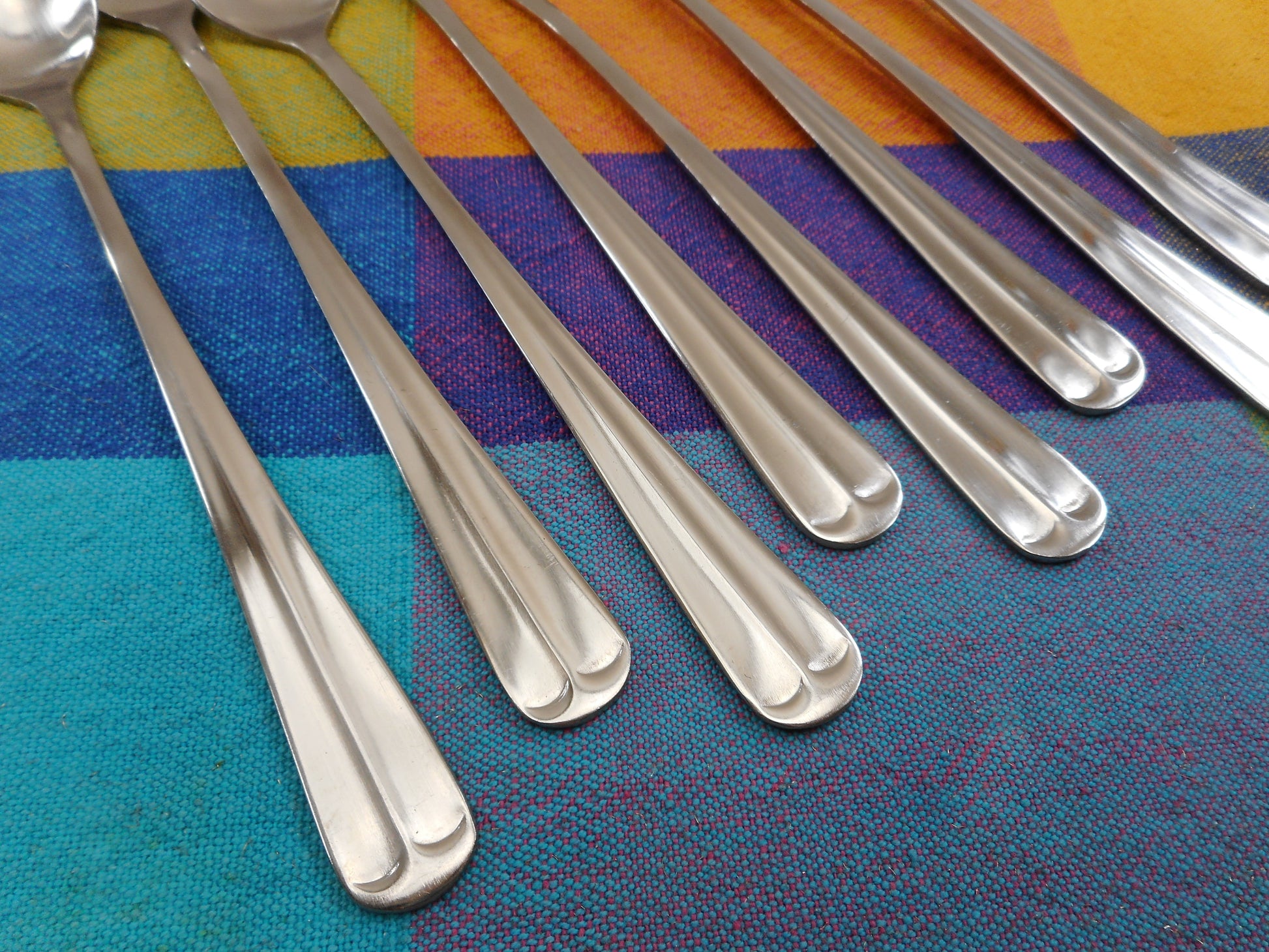 International Silver Gran Royal China Stainless Flatware - 8 Set Iced Tea Spoons Used