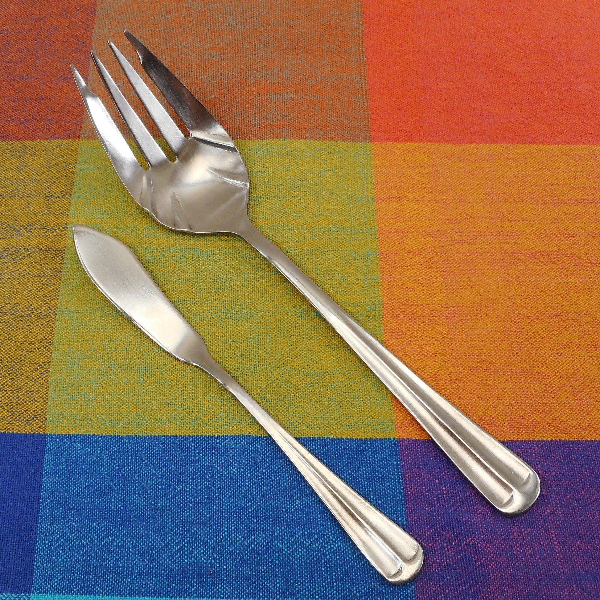 International Silver Gran Royal China Stainless Flatware - Cold Meat Fork & Master Butter