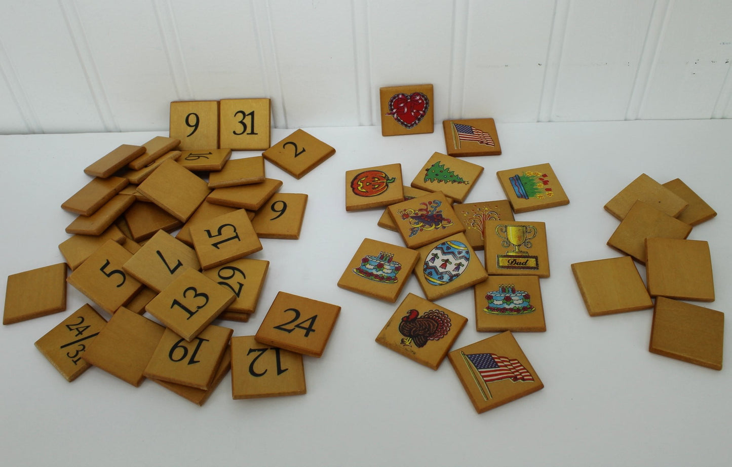 Wood Finished Beveled Tiles 54 Pictures Numbers Blanks Scrapbooks Collage Projects DIY holiday