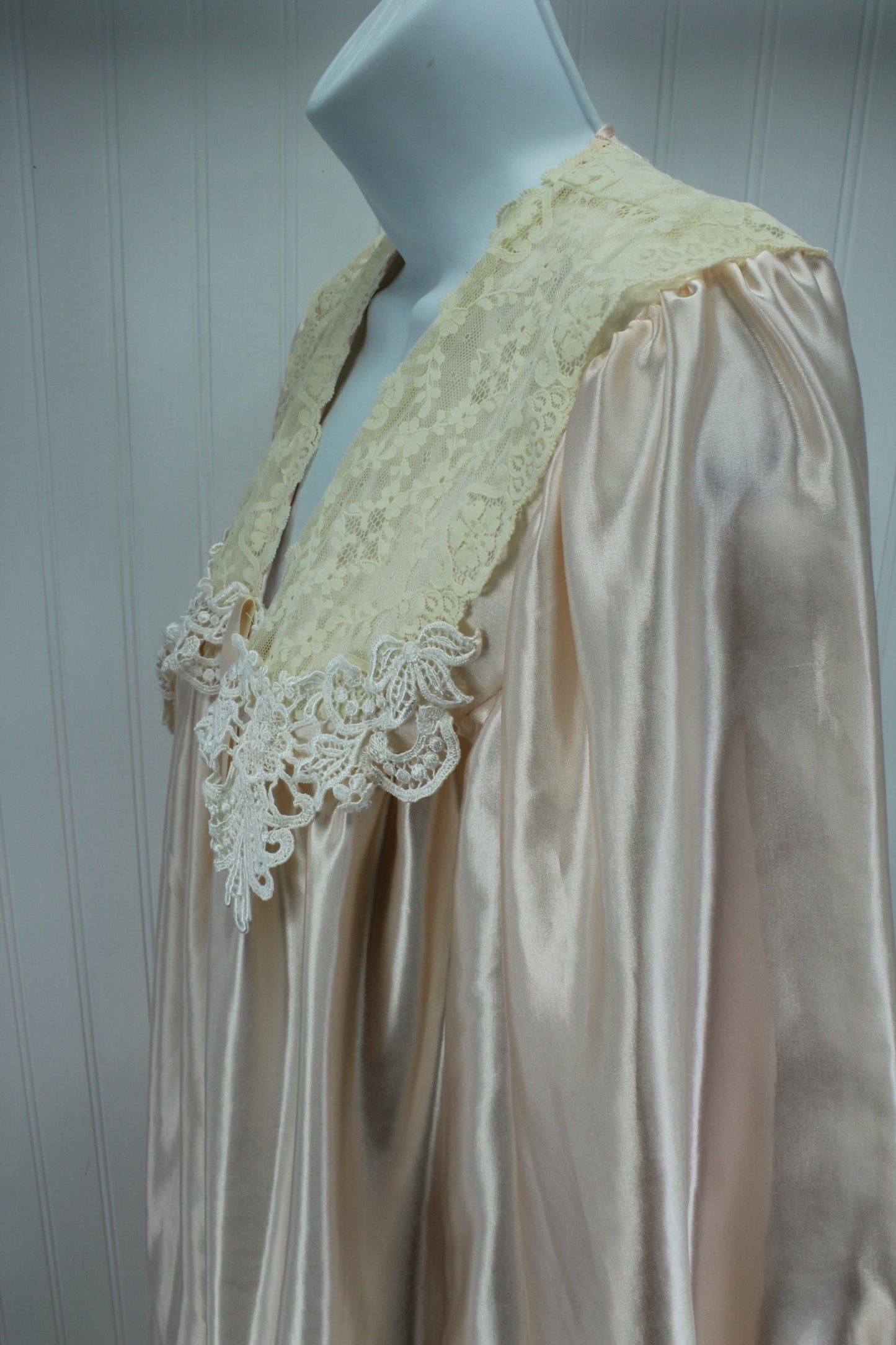 Donna Richard Nightgown Blush Pink Polyester Cotton Lace Collar Size Medium blend
