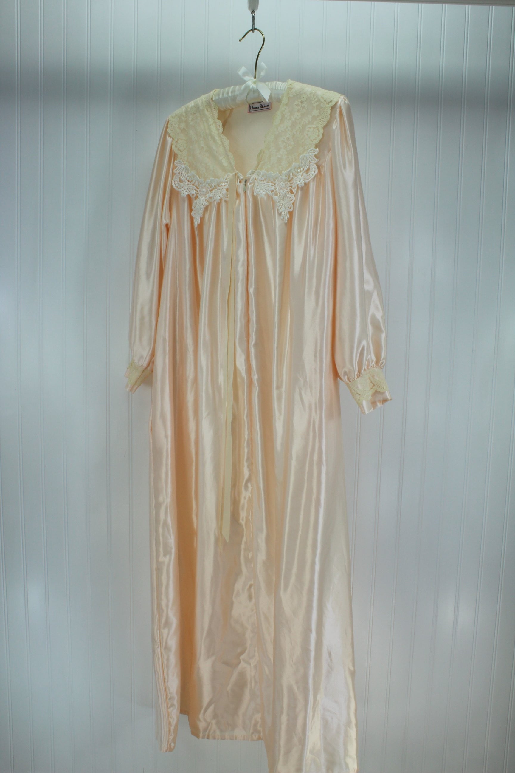 Donna Richard Nightgown Blush Pink Polyester Cotton Lace Collar Size Medium
