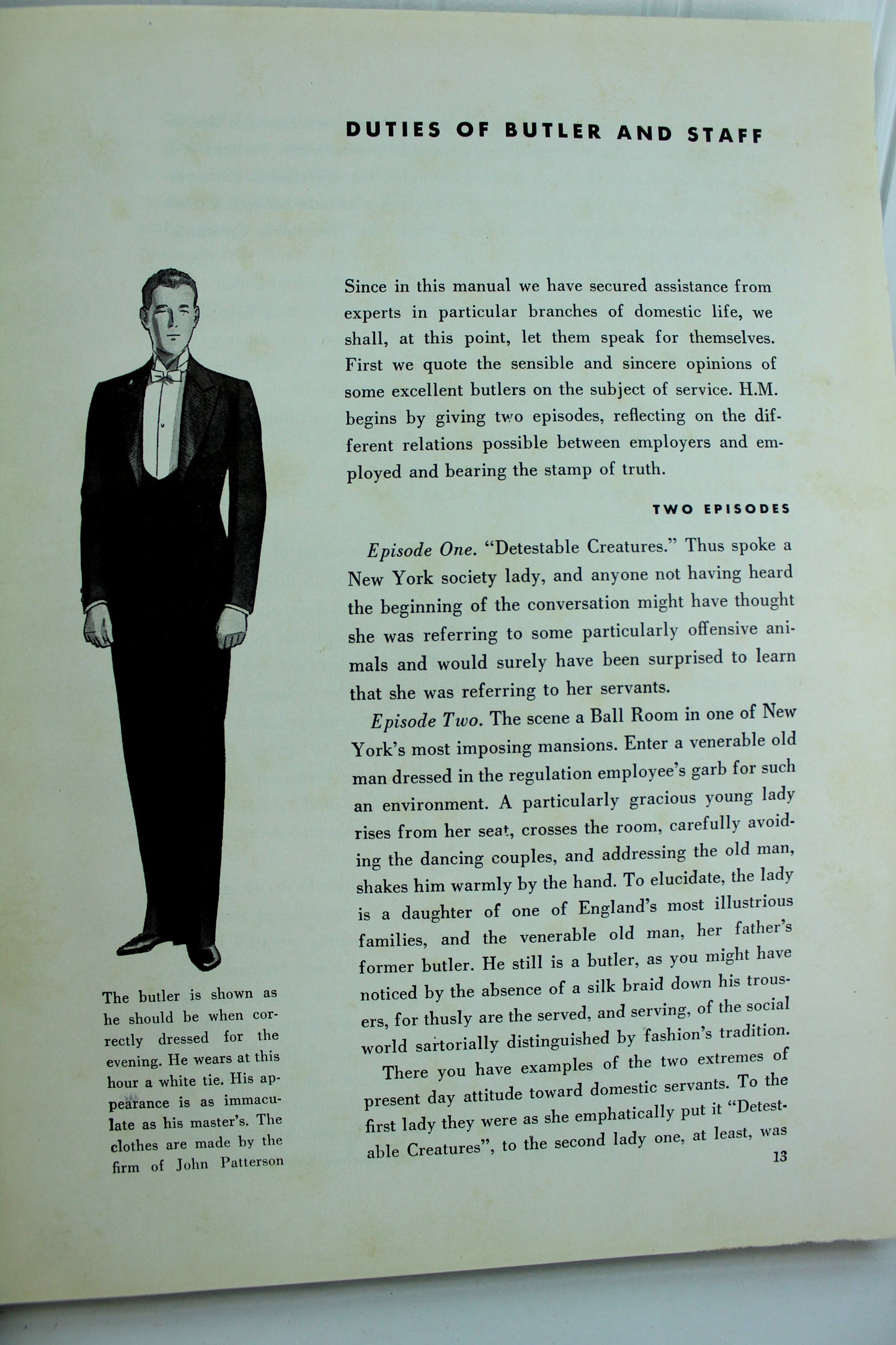 Antique 1930 Conde Nast Vogue's Book of Smart Service Butler Chauffeur Dress Silver Table Service duties of butler