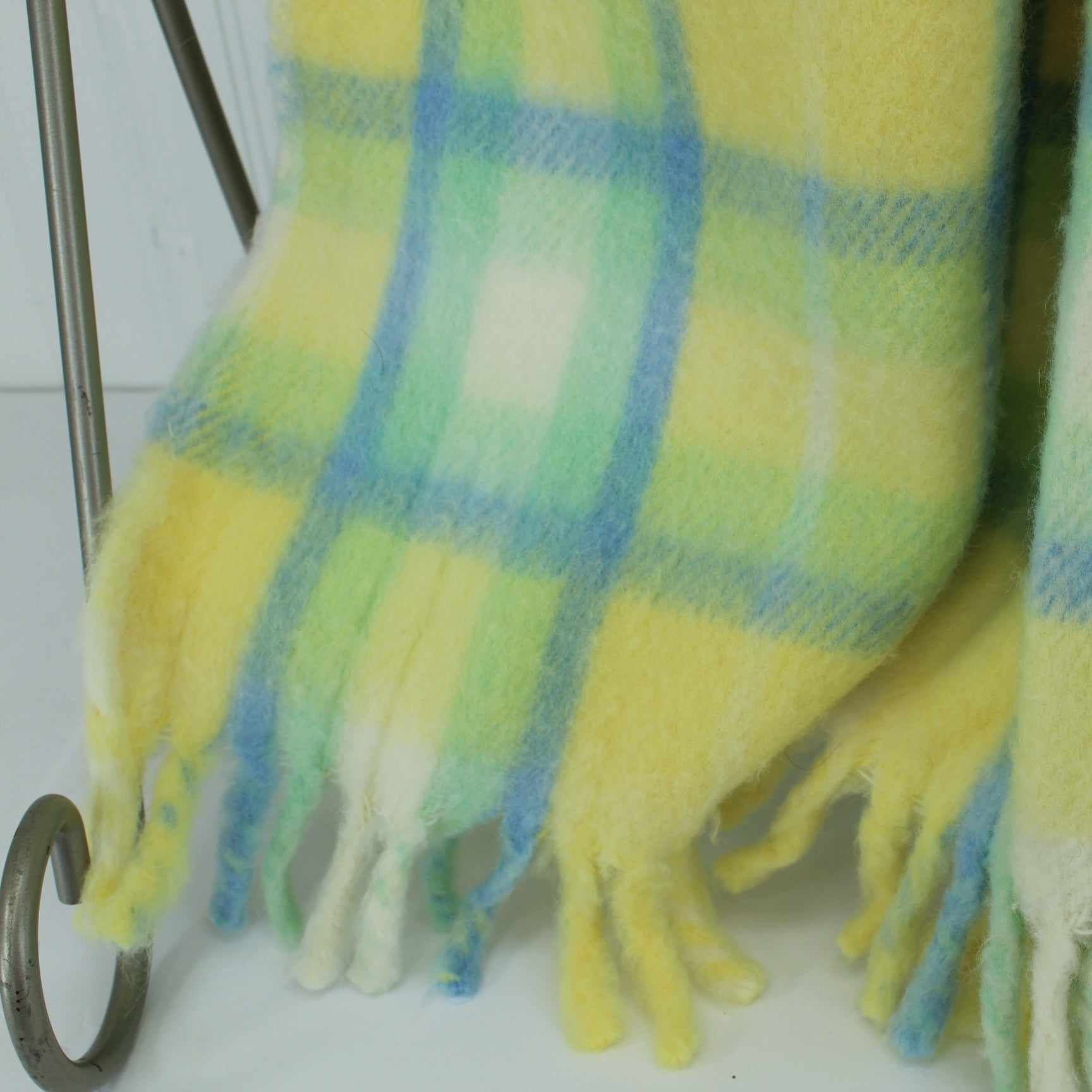 Cradlecraft Bebe Acrylic Baby Blanket Yellow Blue Plaid Crib Stroller