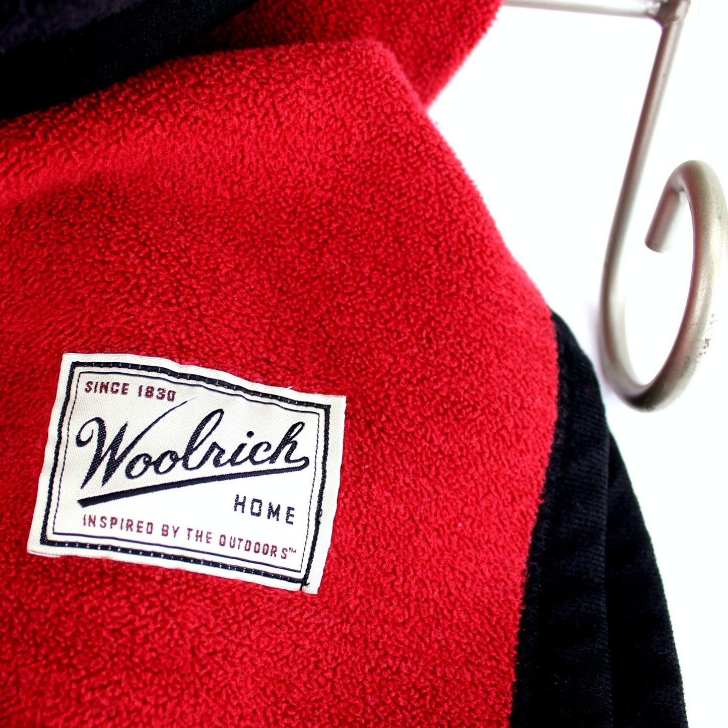 Woolrich Home Polyester Blanket Black Red Washable Large 80" X 74" original tag from woorich home
