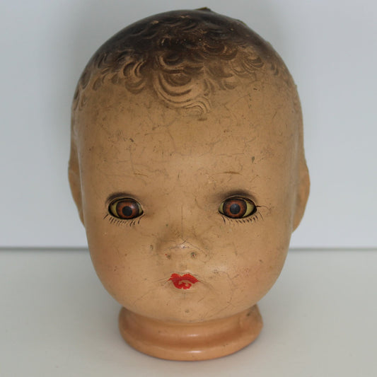 Horsman Princess Beatrice Doll Head 1940s DIY Doll Repair Brown Eyes