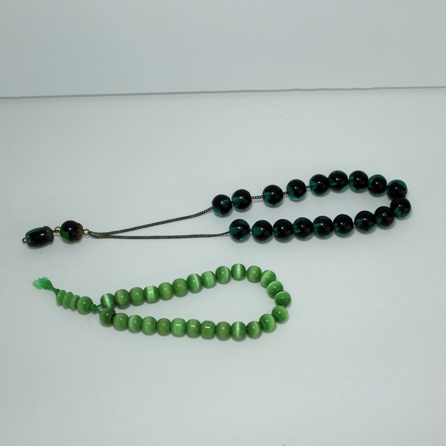 Prayer Beads Vintage on Chain Newer Cord Strung 2 Sets