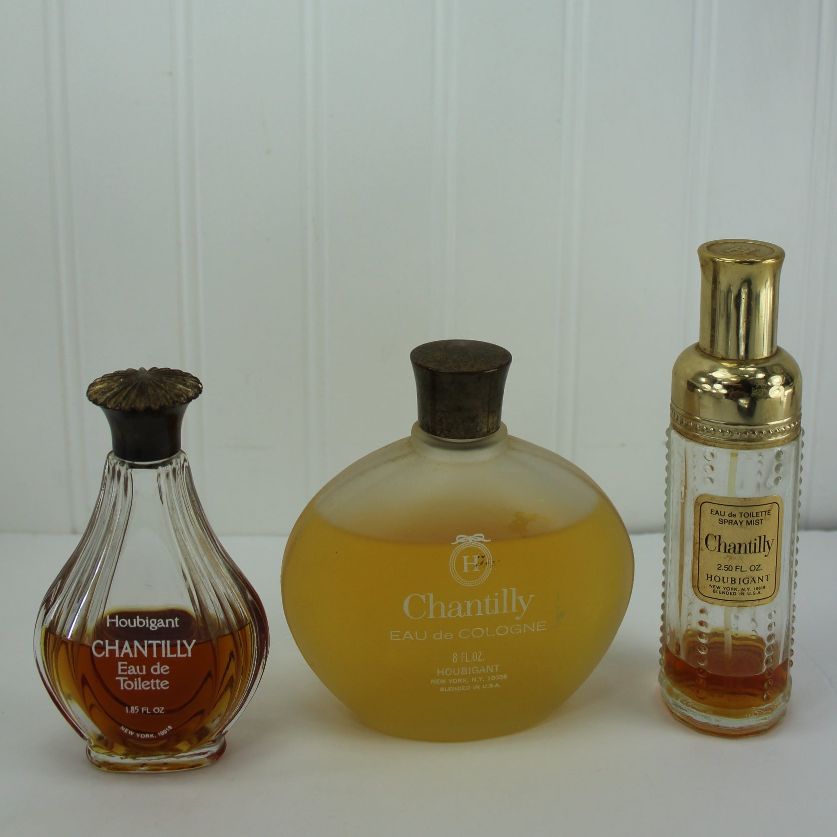 Collection Vintage Chantilly Houbigant Decorative Bottles With Fragrance 8 oz almost full