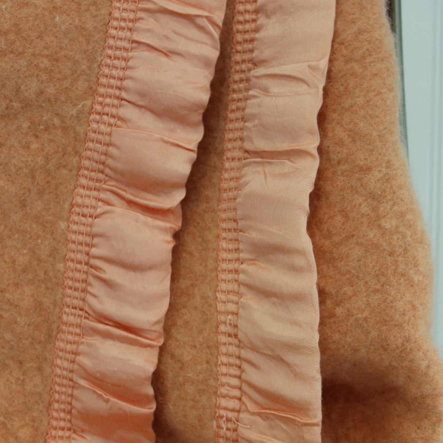 DIY  Heavy Wool Blanket Peach Color Cutter Felting Sewing