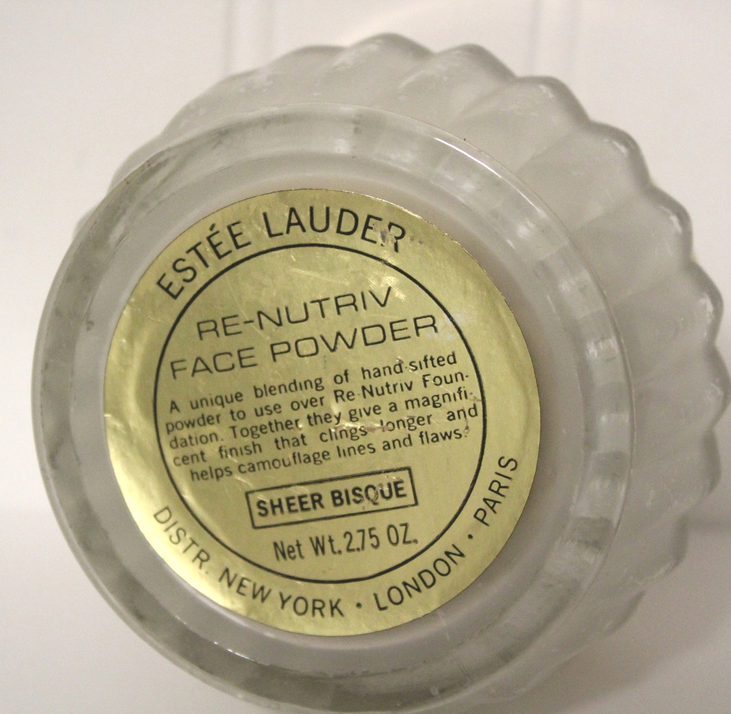  Vintage Estee Lauder Renutrive Face Powder in Glass Cherub Angel Jar Sheer Bisque sheer bisque powder