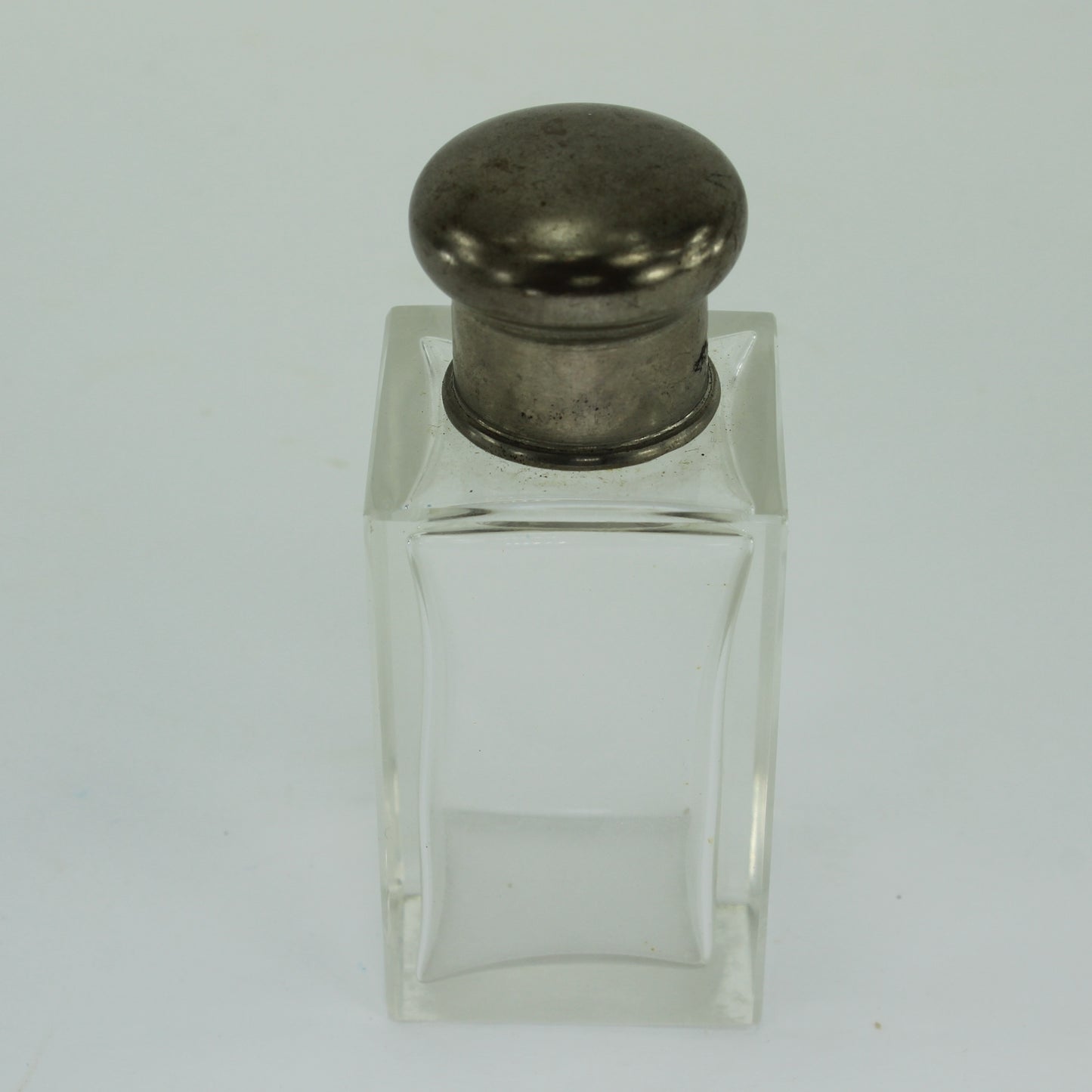 Small Vintage Glass Bottle Meds Scent Glass Dauber Metal Screw Cap Old Bottle