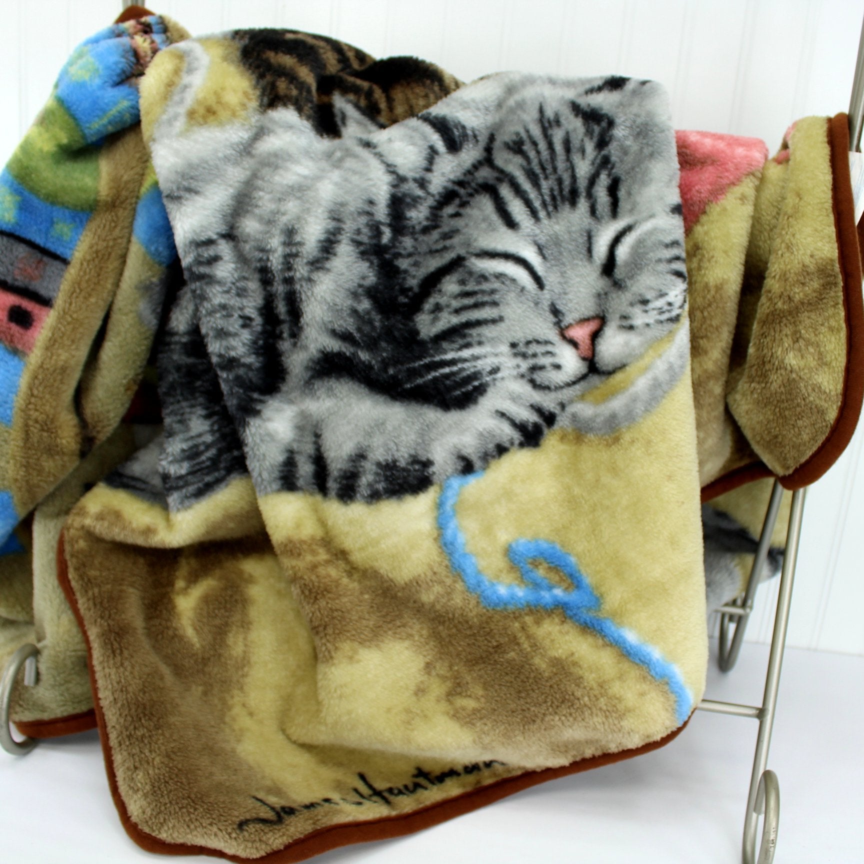 Northwest James Hautman Polyester Plush Throw Blanket Cat Kitten Yarn Olde Kitchen And Home 