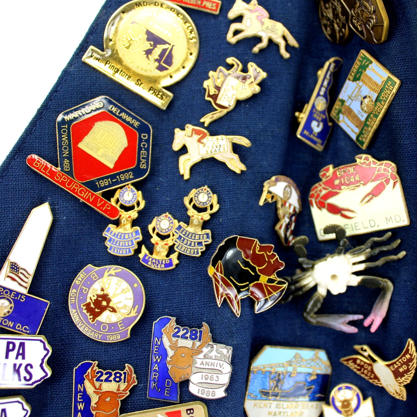 BPOE Elks Collectible Vest 240+ Unique Pins Medals Elks Memorabilia Most States Pins exalted ruler seminole newark