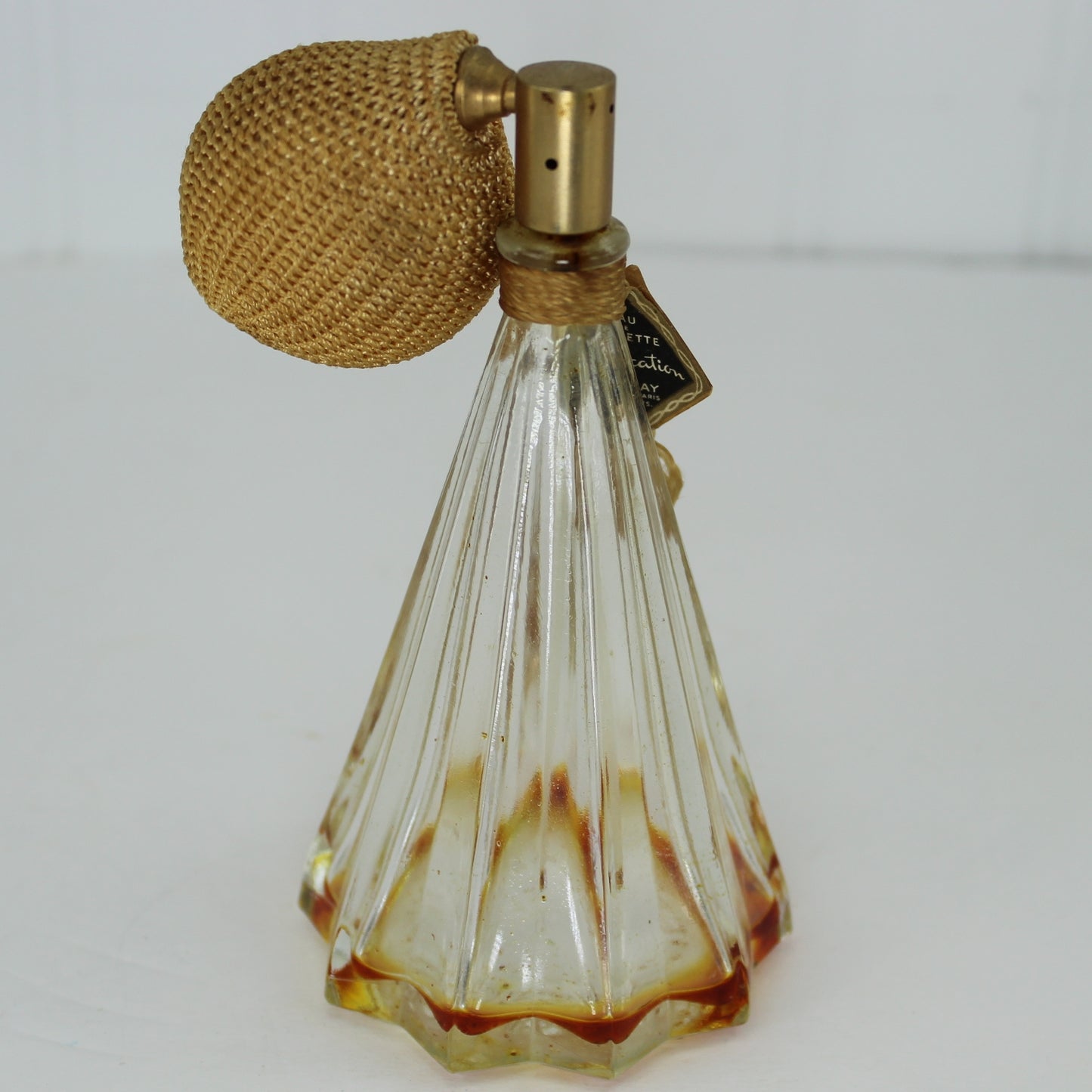 Vintage 1930s Atomizer D'Orsay Intoxication 2 Oz Perfume CollectibleBottle Tag Puffer