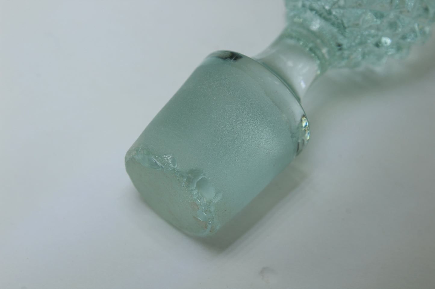 pale aqua diamond cut perfume bottle vintage