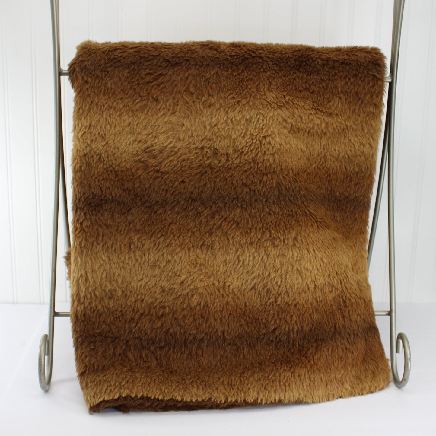 Antique Alpaca Wool Blanket Abercrombie Fitch Handsome Shades Brown heavy nap double fur