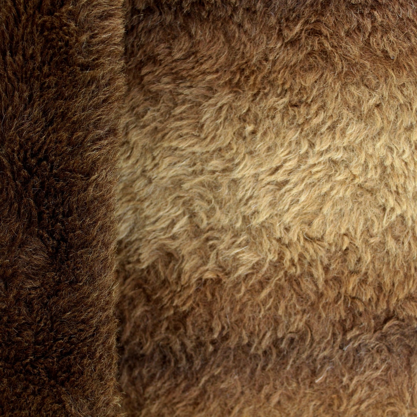 Antique Alpaca Wool Blanket Abercrombie Fitch Handsome Shades Brown closeup of fur