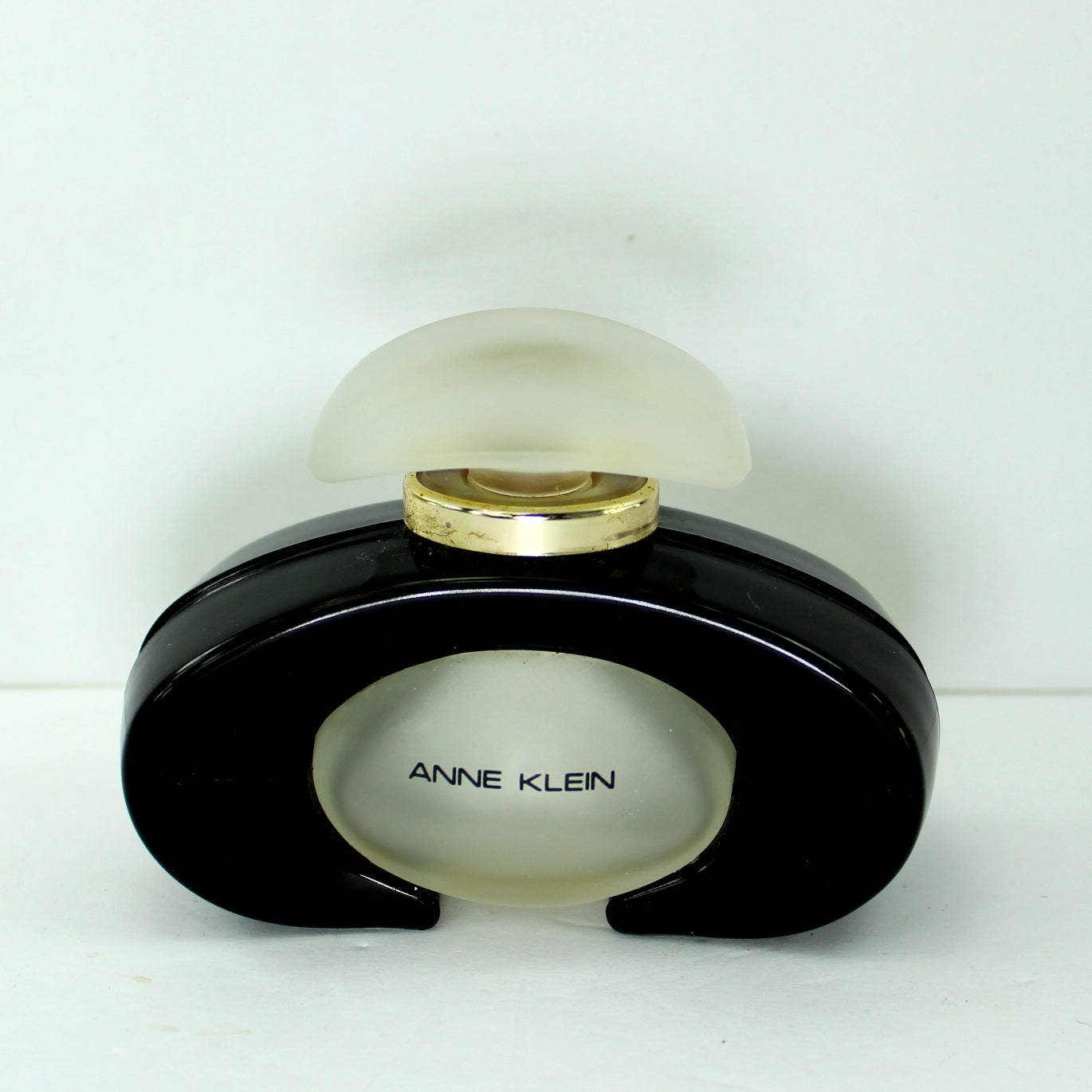 Vintage 1984 Anne Klein Art Deco Empty Collectible Black Frosted Bottle Parlux