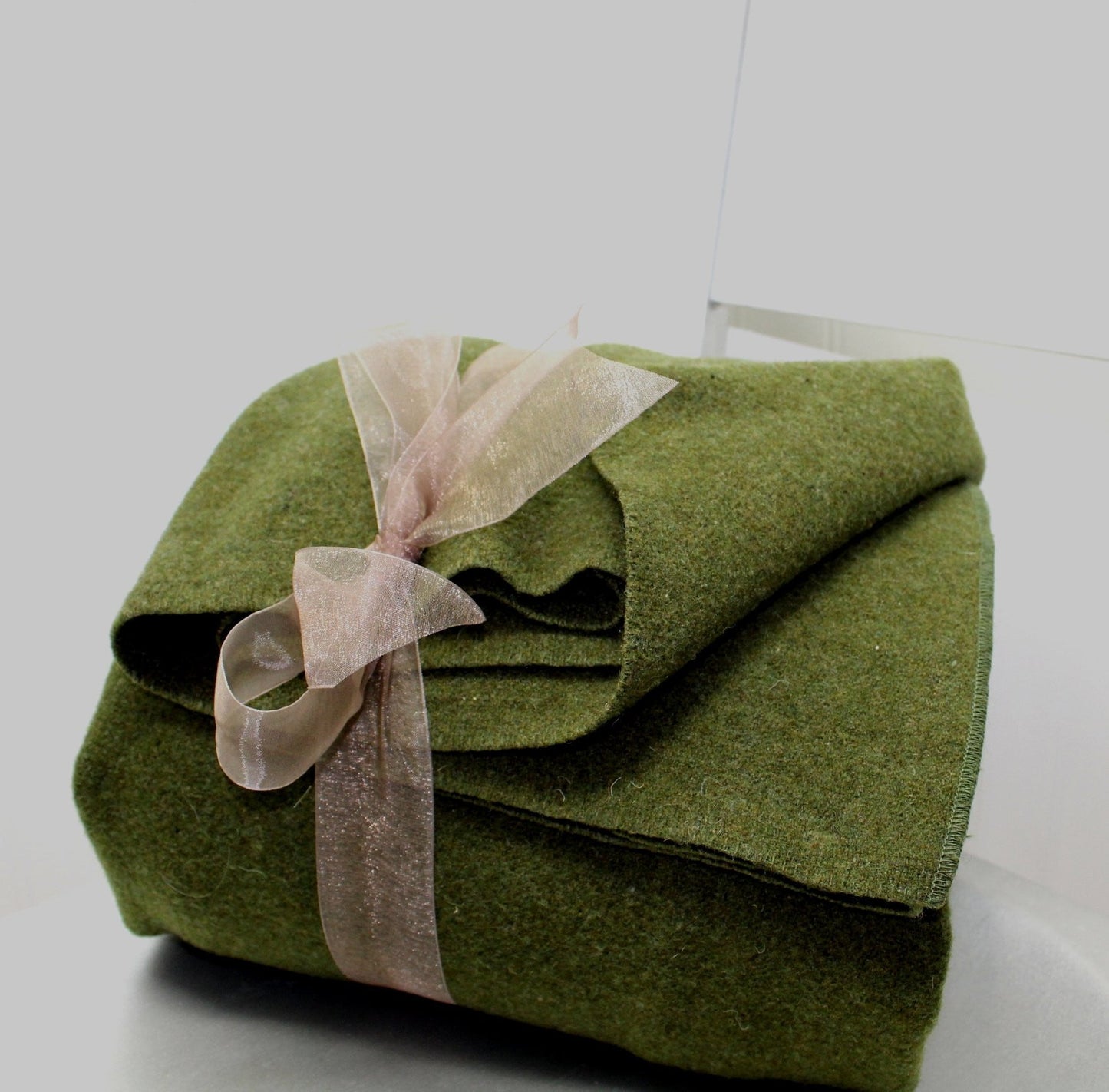 Vintage Military Style Camp Blanket Army Olive Green