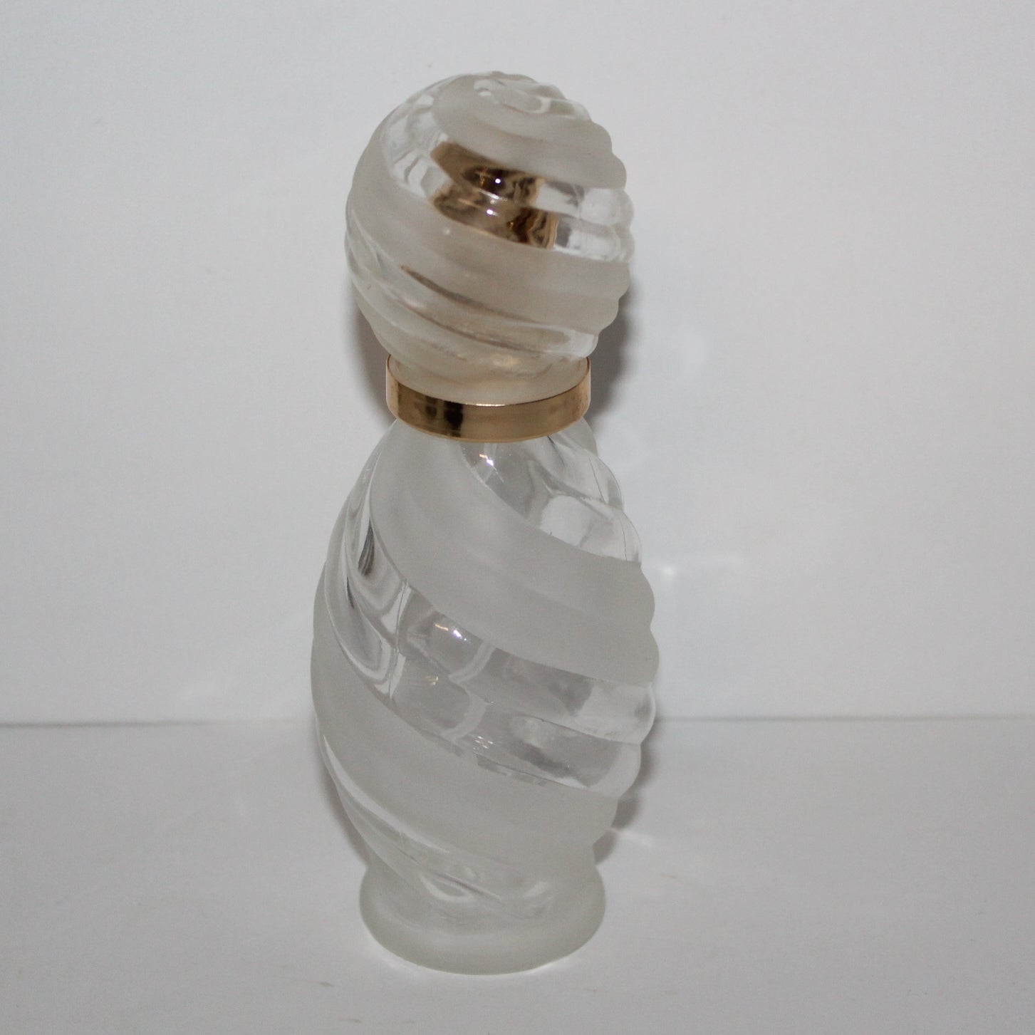 Vintage Lillian Vernon Perfume Spray Bottle Frosted Clear Swirl Large Matching Top