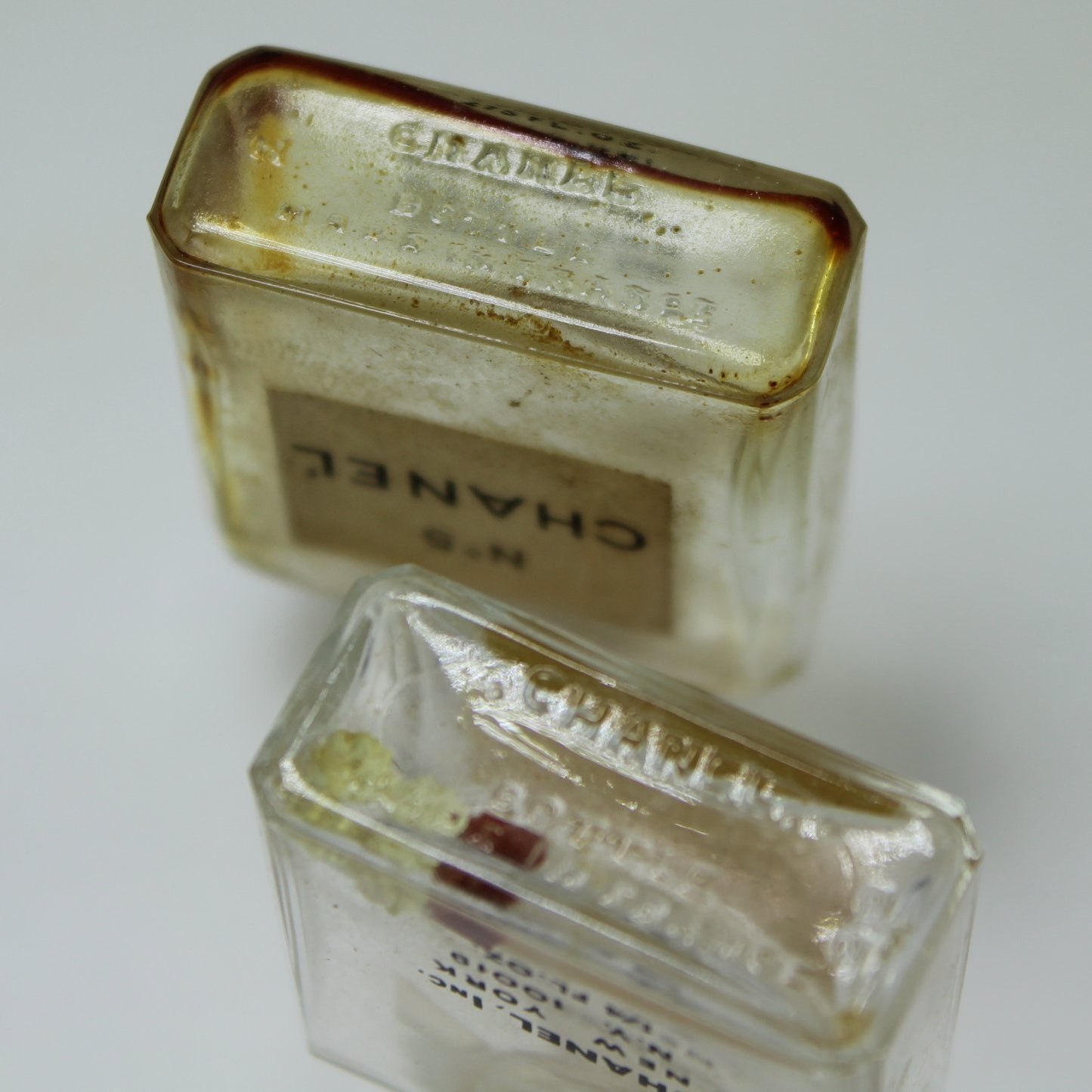Chanel No. 5 Perfume Bottles .275 and 1/4 oz Miniatures bottles made in france incised marked