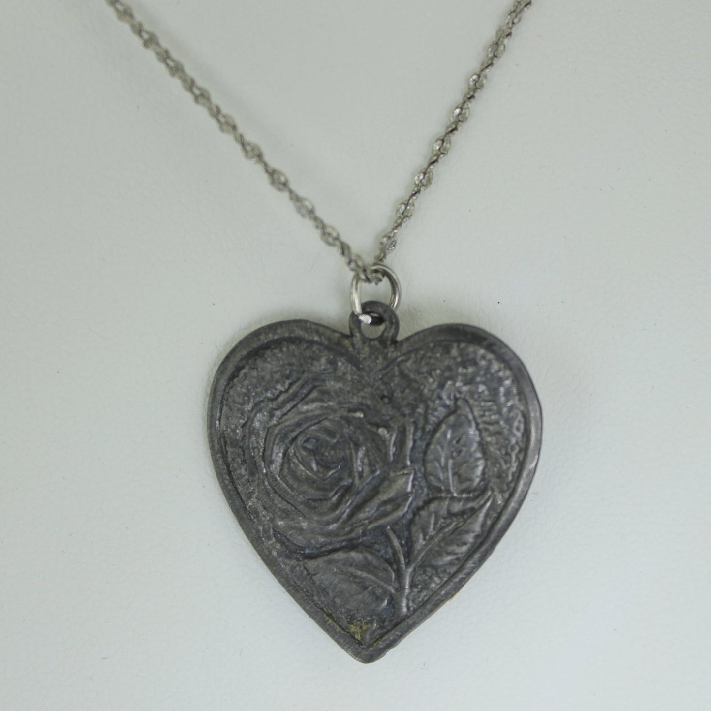 Heart Pewter Necklace 1905 Indian Head Penny Cent  reverse of pendant