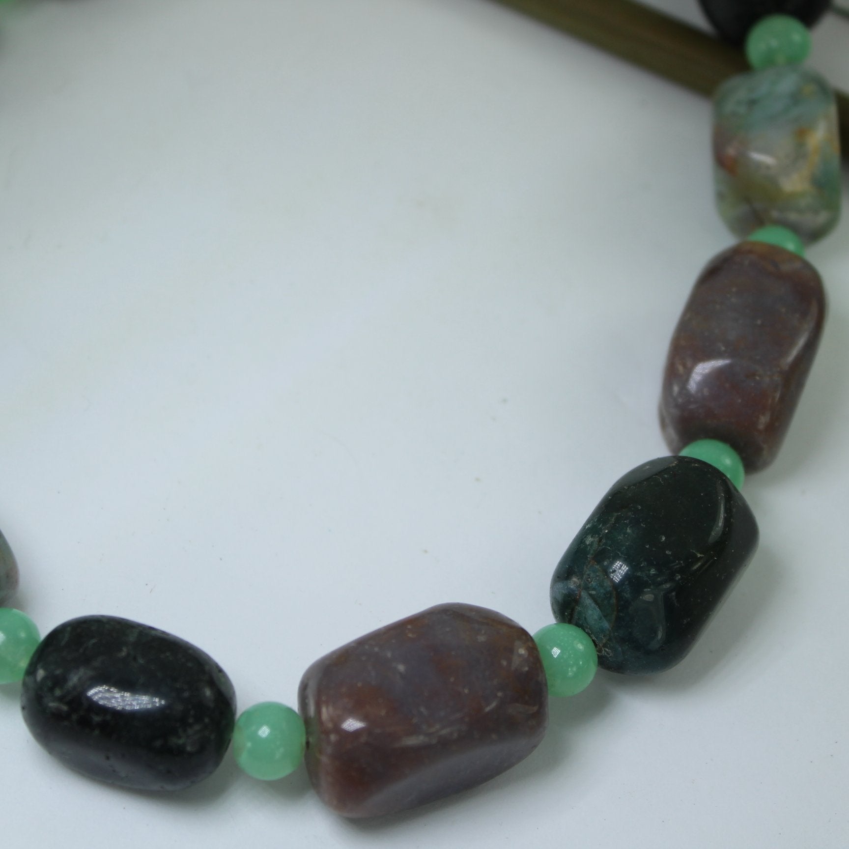 Kenneth Lane Chunky Stone Jade Choker Necklace Bold Statement variety of stones