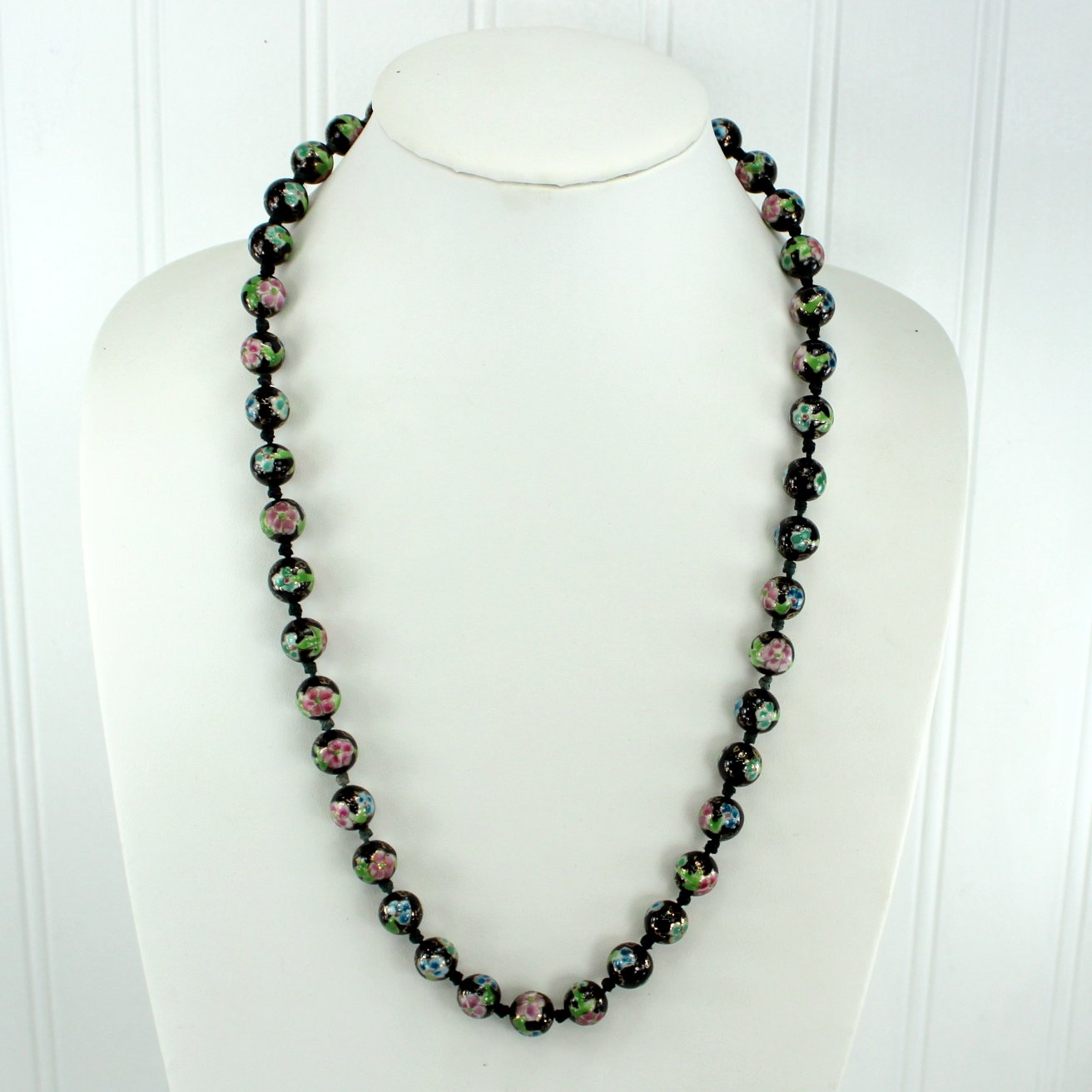 Cloisonne Floral Hand-knotted sold Beaded Necklace